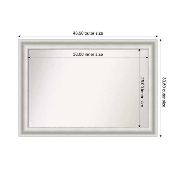 Amanti Art Parlor White 43.5 in. W x 30.5 in. H Custom Non-Beveled Recycled Polystyrene Framed Bathroom Vanity Wall Mirror