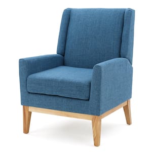 Sariyah Muted Blue Fabric Wing Back Accent Chair
