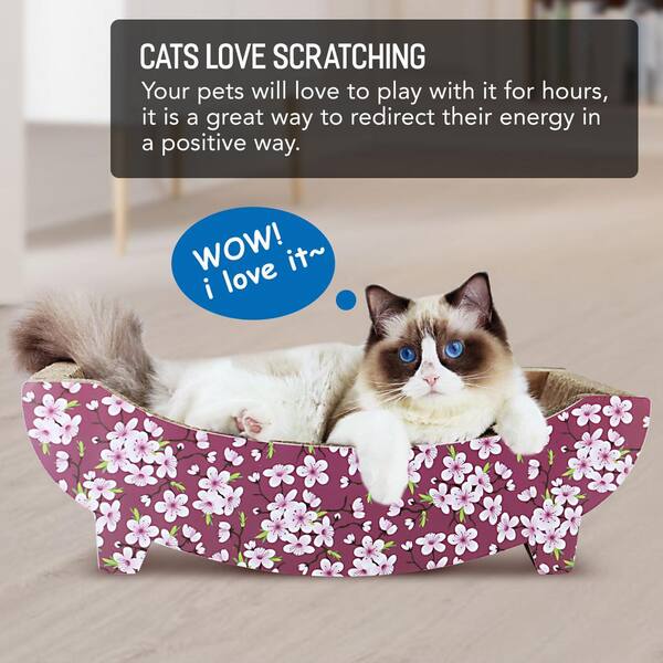 Tatayosi Cat Scratching Post Lounge Bed, Boat Shape Cat Scratcher