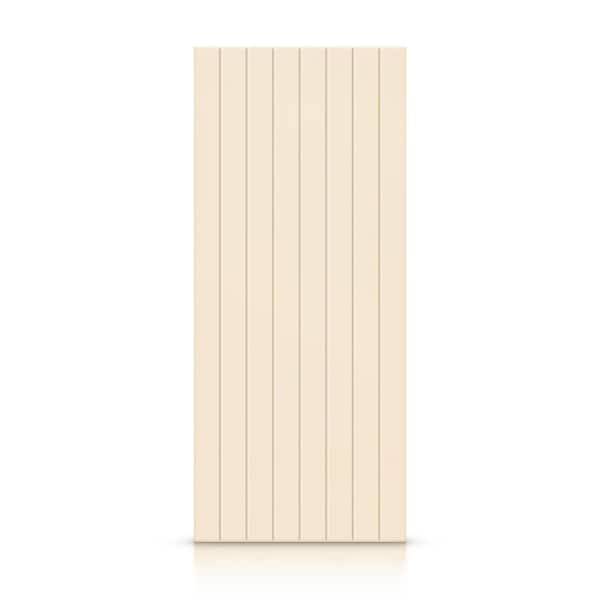 24 in. x 80 in. Hollow Core Beige Painted Composite MDF Interior Door Slab