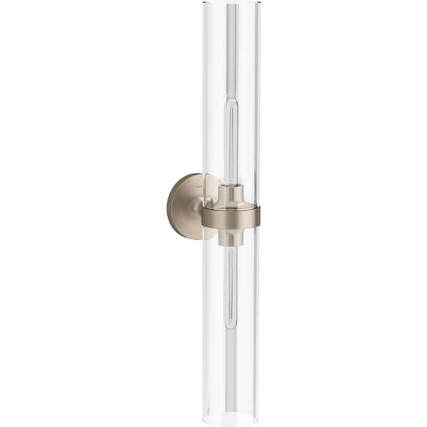 Purist 2 Light XL Vibrant Brushed Bronze Indoor Bathroom Vanity Light Fixture, UL Listed
