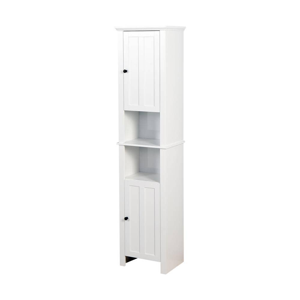 Modern 15.75 in. W x 11.81 in. D x 66.93 in. H White Narrow Height Slim Tal