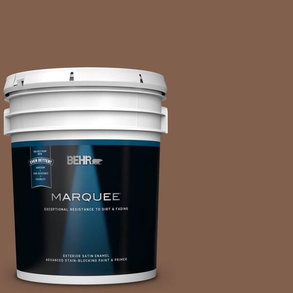 BEHR MARQUEE 5 gal. #UL130-3 Burnt Terra Satin Enamel Exterior Paint and Primer in One