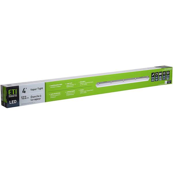 4 ft. 96-Watt Equivalence Integrated LED White Strip Light Fixture Vapor Tight 4000K High Output 5400 Lumens Multi-Volt 4 ft. 96-Watt Equivalence Integrated LED White Strip Light Fixture Vapor Tight 4000K High Output 5400 Lumens Multi-Volt