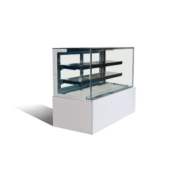60 in. 17.6 cu. ft. Commercial Bakery Display Case Refrigerator in Silver with 2-Adjustable Shelves and LED Lighting