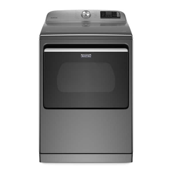 Maytag 7.4 cu. ft. 240-Volt Smart Capable Metallic Slate Electric Vented Dryer with Hamper Door and Steam, ENERGY STAR