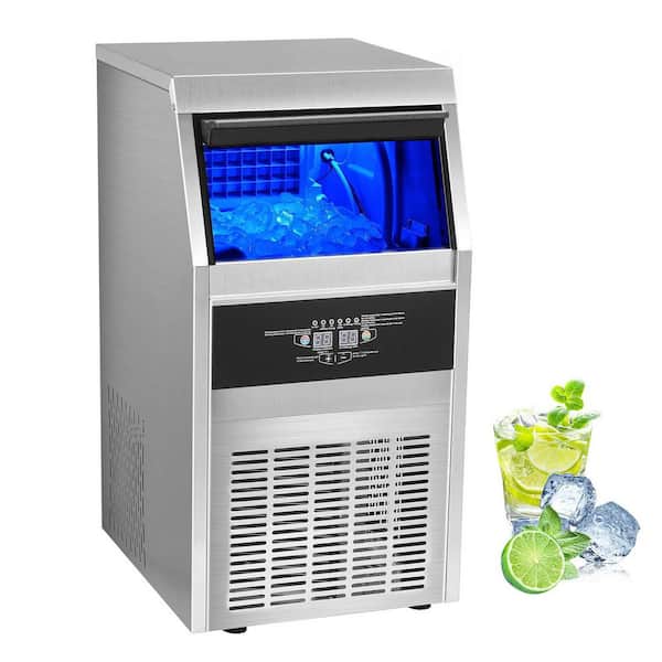 VEVOR 19 lb. Bin Stainless Steel Freestanding Ice Maker Machine with 130 lb. 24 Hour Commercial Ice Maker in Silver