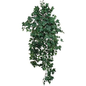 38" Artificial Green White Silk Hanging Ivy Plant