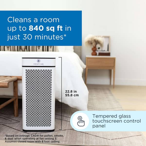 MEDIFY AIR MA-40-W1 Air Purifier with H13 True HEPA Filter 840 sq. ft. Coverage 99.9% Removal to 0.1 Microns White (1-Pack) - 2