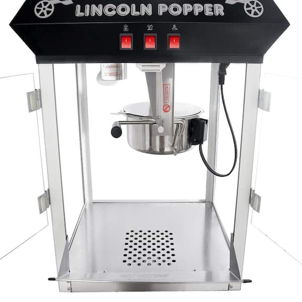 Perfect Popper Popcorn Machine - 10oz Stainless-Steel Kettle, Reject Kernel  Tray, Warming Light, and Accessories by Great Northern Popcorn (Black)