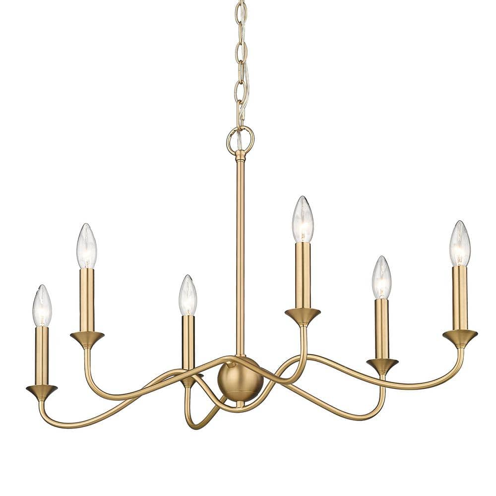 Golden Lighting Tierney 6-Light Brushed Champagne Bronze Pendant Light ...