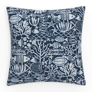 Nautical 25 in W x 5 in H Outdoor Floor Throw Pillows 1-Count in Seagate Marine