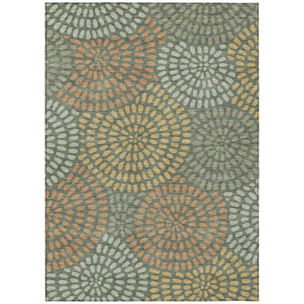 Chantille Machine Washable Indoor/Outdoor Abstract ACN2492 Basil 10 ft. x 14 ft. Area Rug