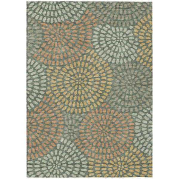 Chantille Machine Washable Indoor/Outdoor Abstract ACN2492 Basil 9 ft. x 12 ft. Area Rug