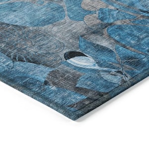 Chantille ACN558 Blue 1 ft. 8 in. x 2 ft. 6 in. Machine Washable Indoor/Outdoor Geometric Area Rug