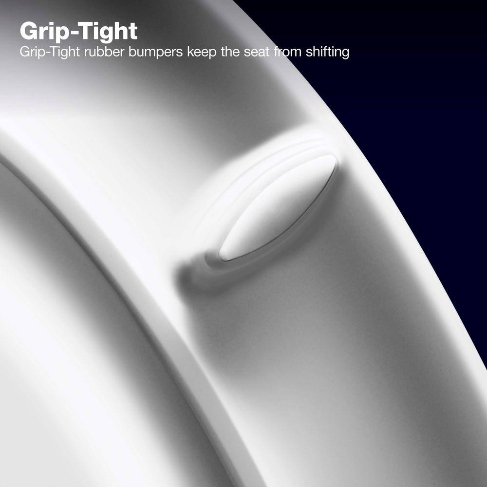 Hyten White Elevated Elongated Quiet-Close Toilet Seat
