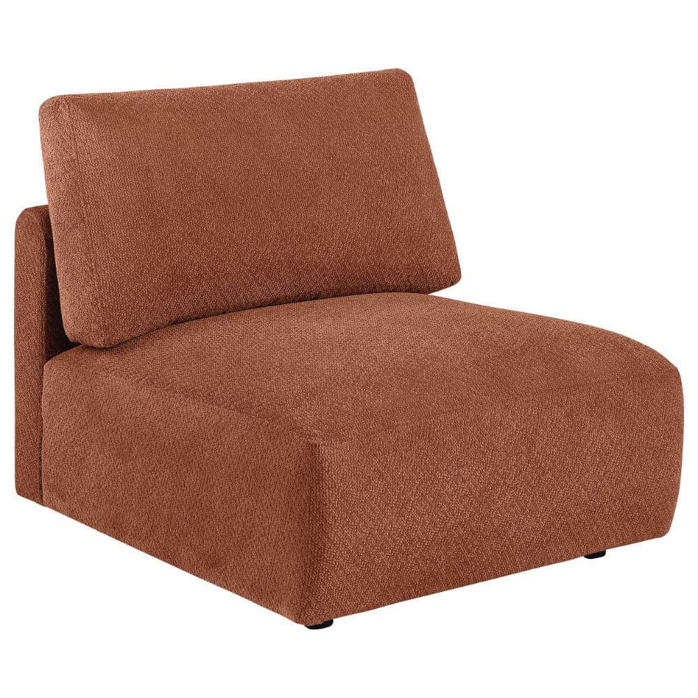 Coaster Elysia Chenille Upholstered Modular Armless Chair Coral