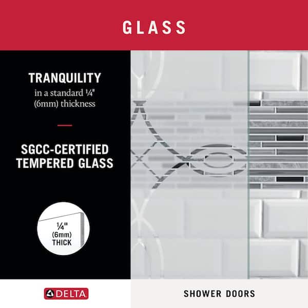 29-3/4 in. x 55-1/2 in. x 1/4 in. (6mm) Frameless Sliding Bathtub Door Glass Panels in Tranquility (For 50-60 in. Doors)