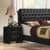 Ireland Contemporary Black Wood Nightstand with Pull-Out Tray
