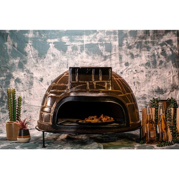 Evergreen Palermo Textured Brick Talavera Countertop Wood-Fired Outdoor Pizza  Oven 47M5448 - The Home Depot