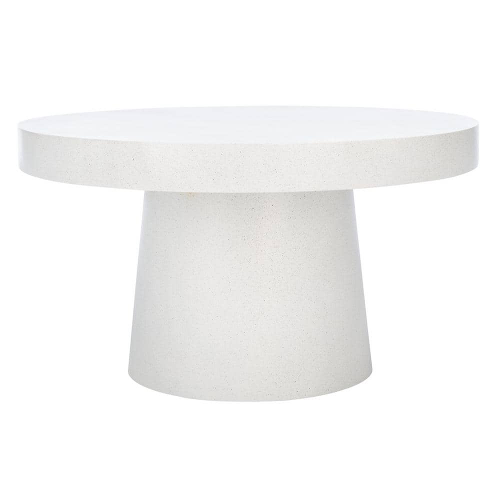 Round White Acrylic Cocktail Table with Storage