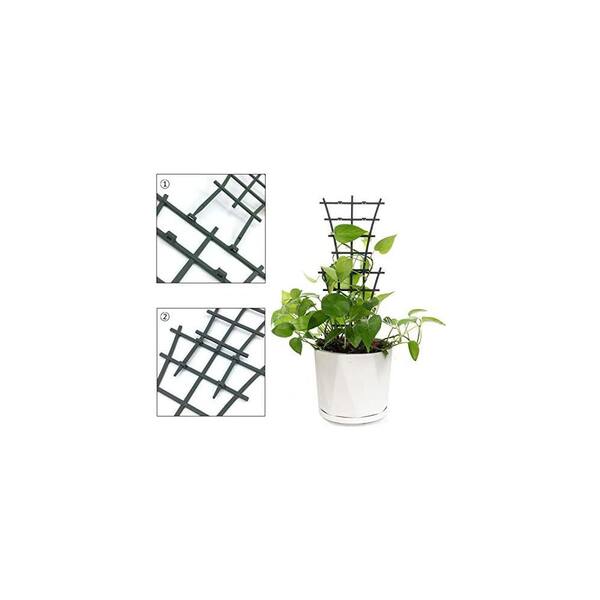 SenQWFa 9.5 Inch Plastic Stackable Trellis for Climbing Potted Plants Indoor Plant Support for Hoya Pothos Green 6 Pack