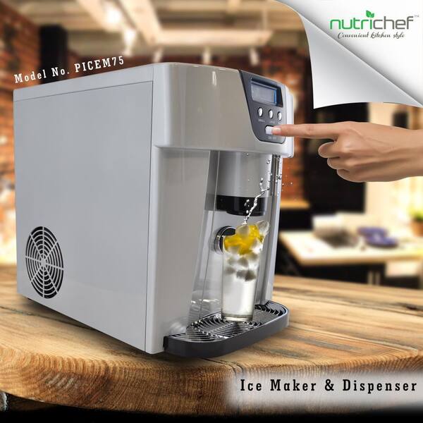Nutrichef Silver Portable 33 Lbs Per, Countertop Ice Maker Dispenser