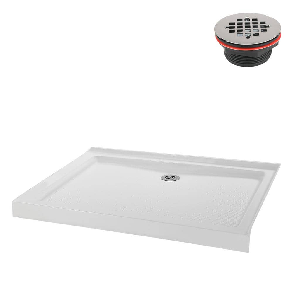 48'' x 36'' Glossy White Acrylic Rectangular Shower Base