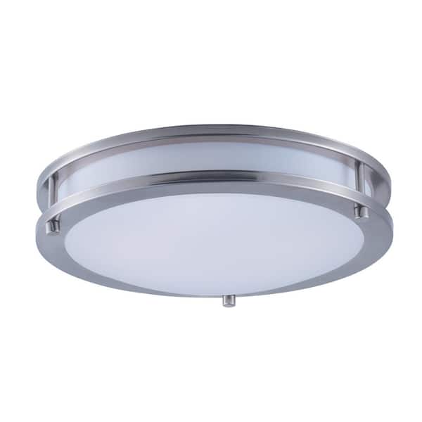 Maxim Lighting Linear 1-Light 15-Watt Satin Nickel Integrated LED Flush Mount