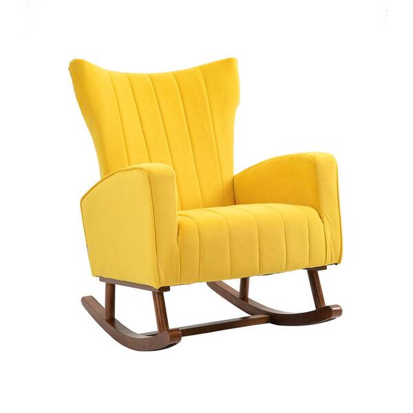 upholstered wingback rocking chair