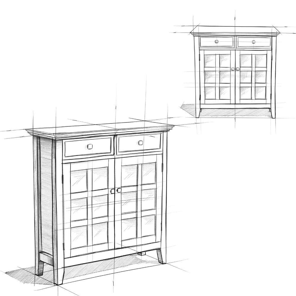Light Golden Brown Solid Wood Office Storage Cabinet with Adjustable Shelves