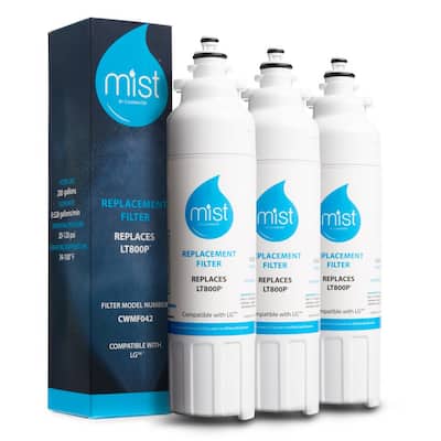 Mist LG LT800P Compatible with ADQ73613401, Kenmore 9490, 46-9490, ADQ73613402 Refrigerator Water Filter, (3-Pack)