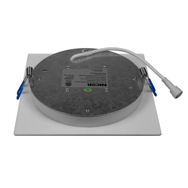 Nicor 6 In Square 4000k Remodel Ic Rated Recessed Integrated Led Edge Lit Downlight Kit Dle621204ksqwh The Home Depot