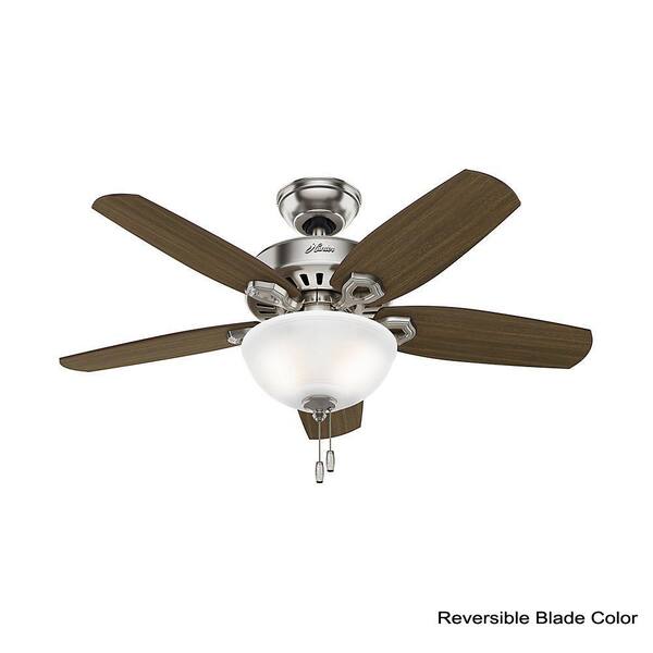 Hunter Builder Small Room 42 In Indoor Brushed Nickel Bowl Ceiling Fan With Light Kit 52219 The Home Depot Indoor Brushed Nickel Bowl Ceiling Fan, Hunter Ceiling Fan Nickel