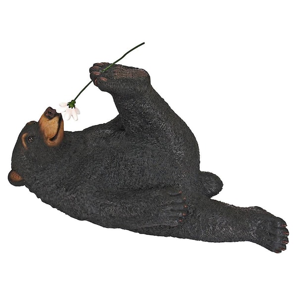 Design Toscano 10 in. H Smell The Flowers Garden Bear Statue