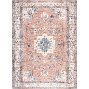 Eleanor Multi 8 ft. x 10 ft. Machine Washable Distressed Medallion Indoor Area Rug