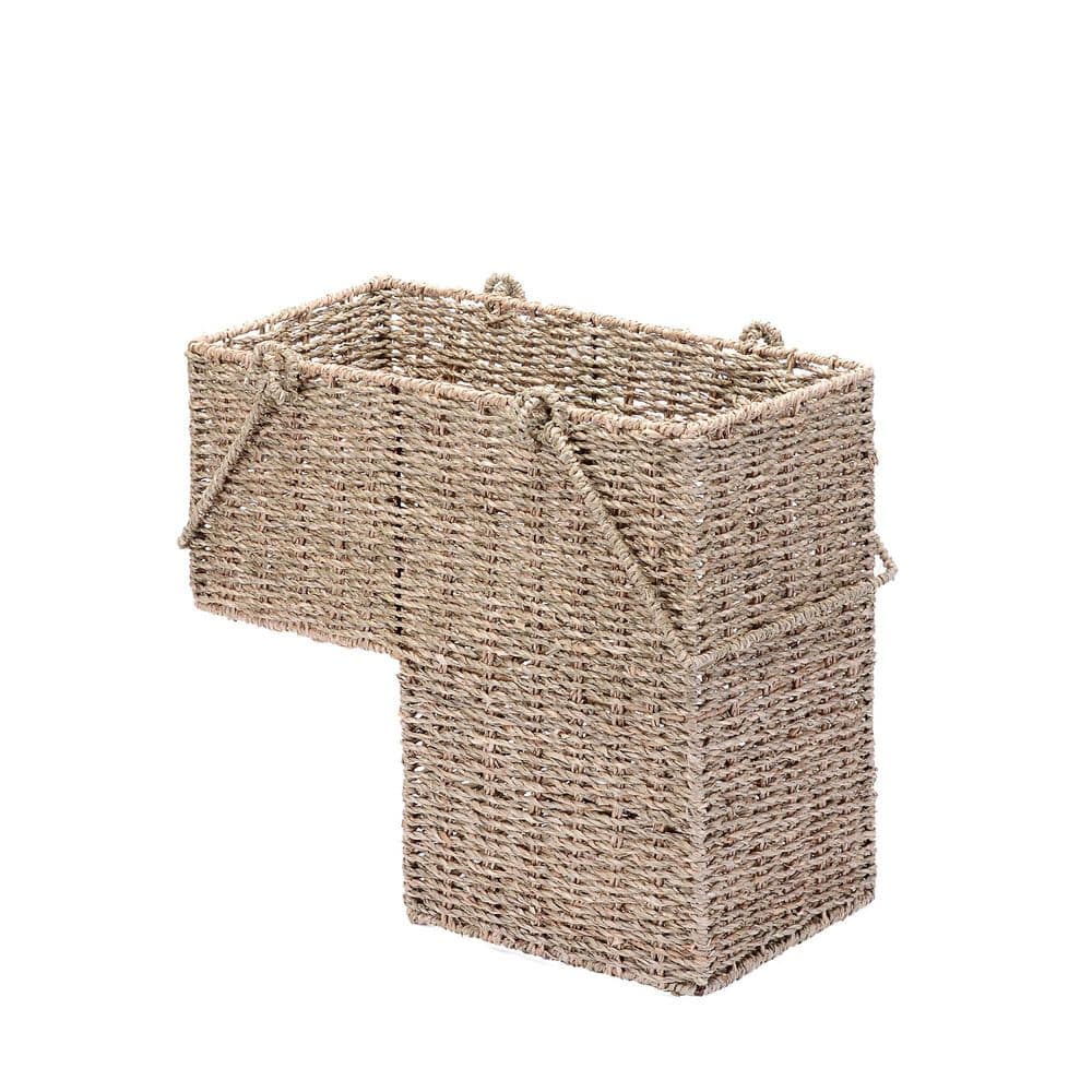 Wicker Brown 8 in. x 14 in. Seagrass Decorative Basket with Handles price history on PriceWatchPro