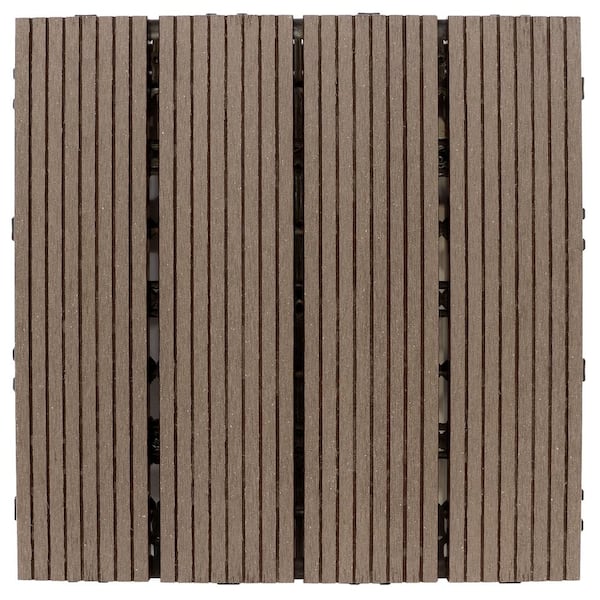 CREATIVE SURFACES 1 ft. x 1 ft. Composite Deck Tile in Cypress (12 per Case)