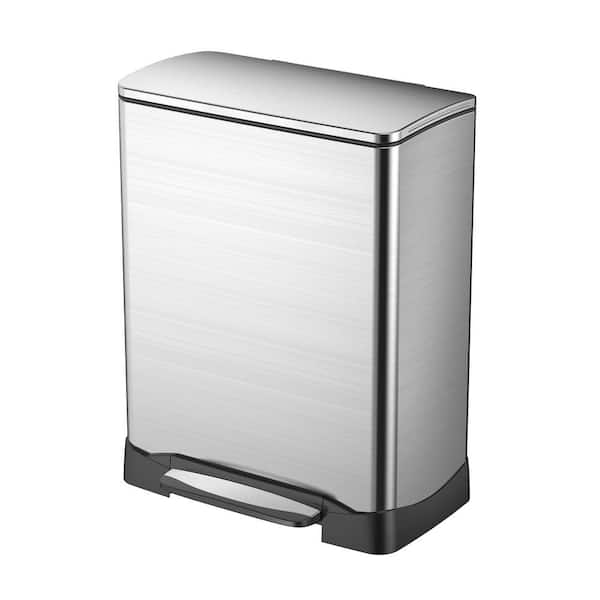 Household Essentials 13 Gal. Indoor Trash Can with Lid in Stainless