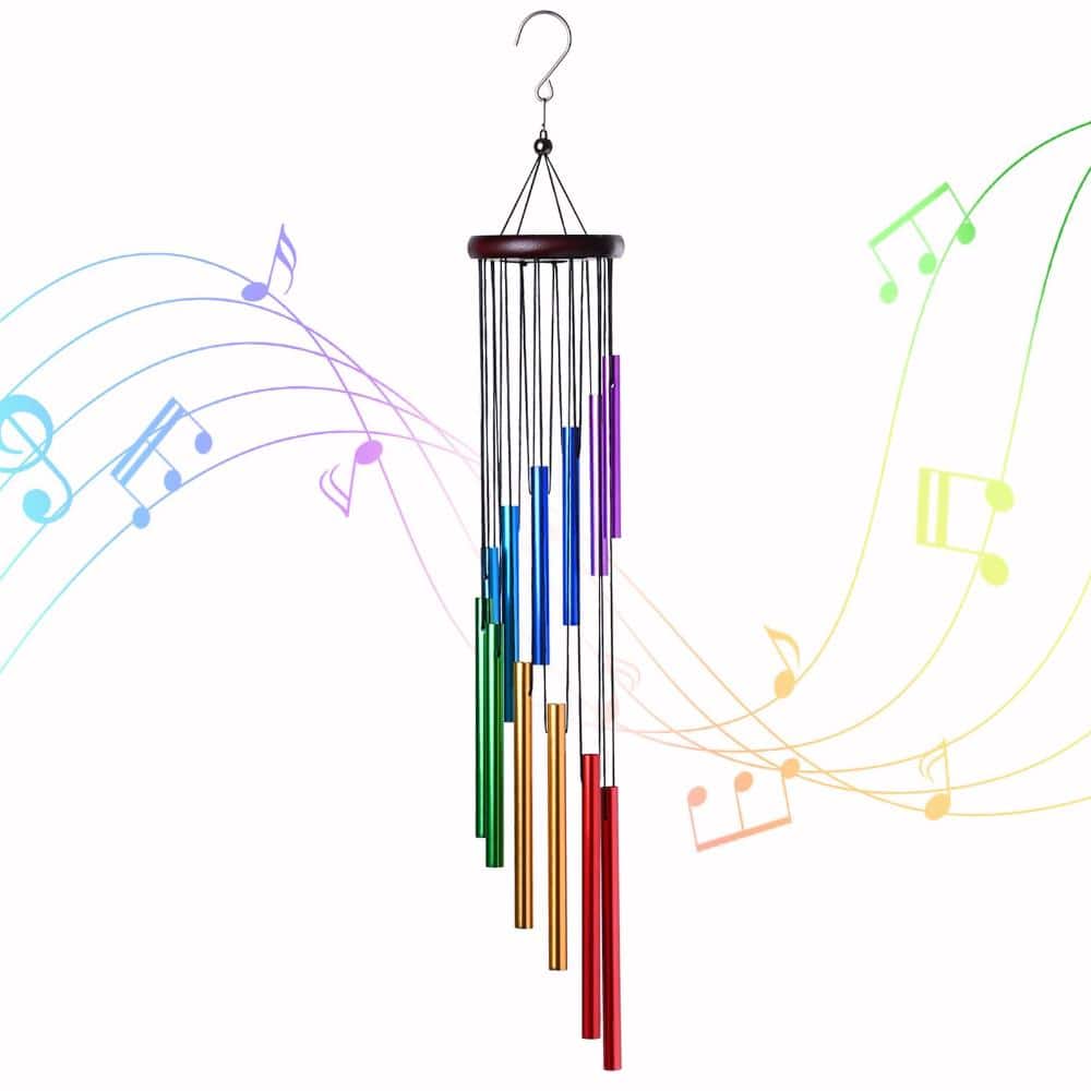 23.6 in Wind Chimes Soothing Outdoor Decor Rainbow 12 Tubes price history on PriceWatchPro