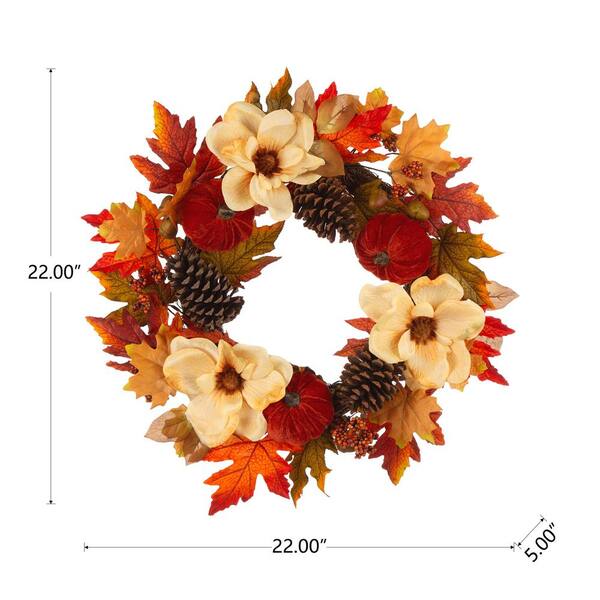 Comprar Fall Wreaths for Front Door 24'' Autumn Velvet Pumpkin