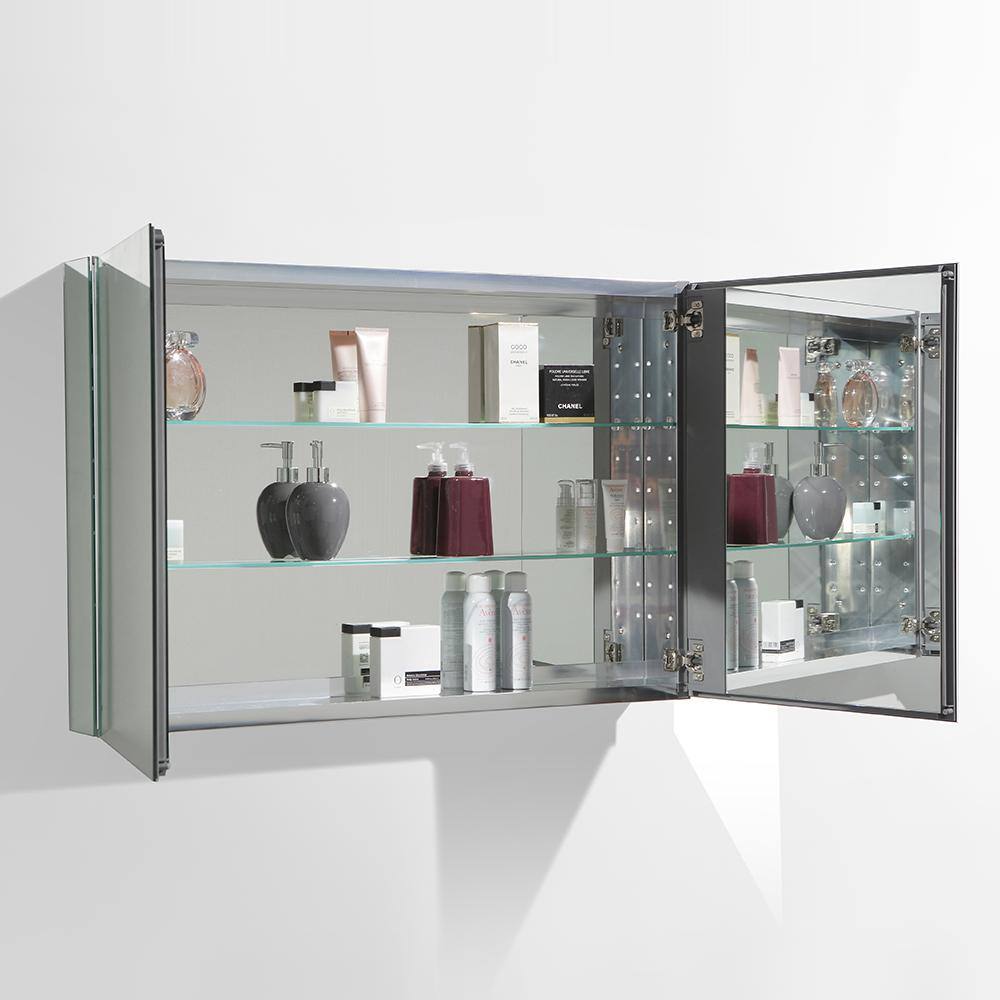 Modern Frameless Rectangular Surface Mount Medicine Cabinet Mirror