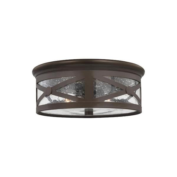 Generation Lighting Lakeview Antique Bronze 2-Light Outdoor Flush Mount
