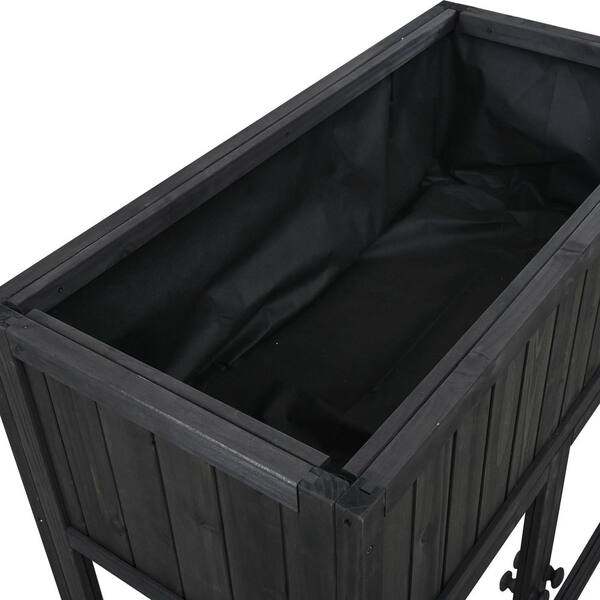 35 in. W x 18 in. D x 37 in. H Black Wood Portable Greenhouse Mini
