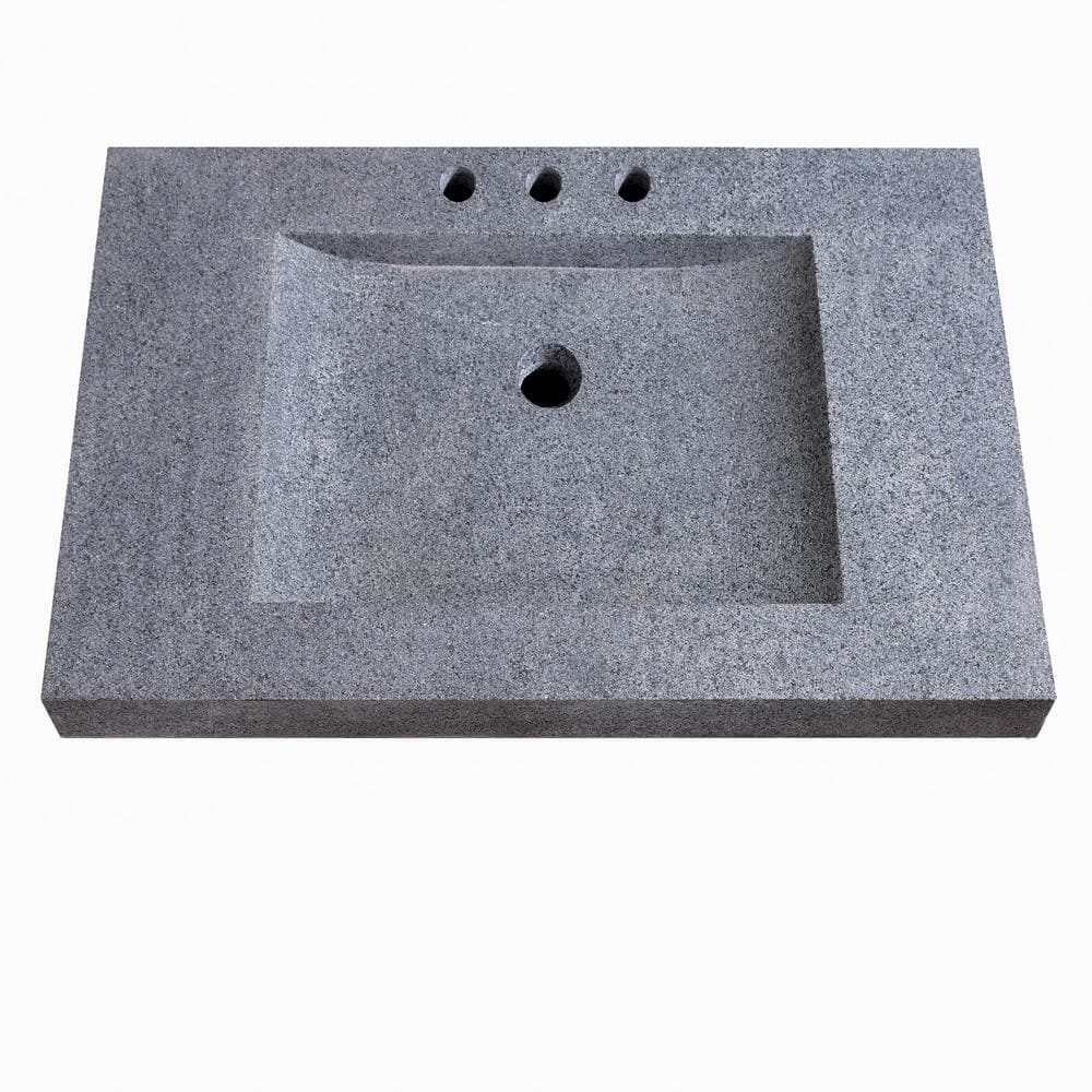 Reviews For Avanity 33 In W X 22 In D X 3 In H Stone Integrated Vanity Top In Dark Gray Sit33dg The Home Depot