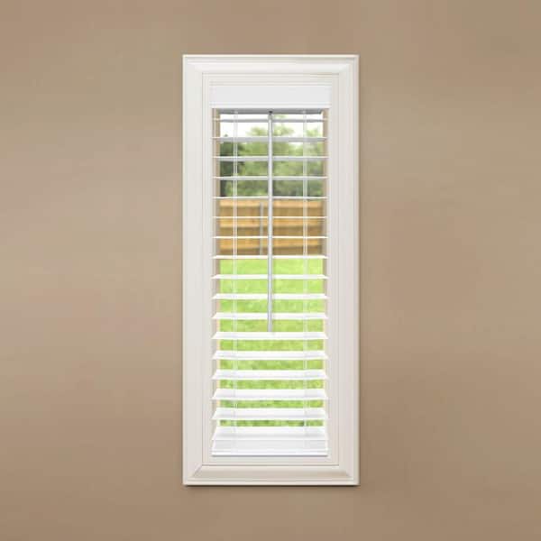 14 in White Cordless Room Darkening 2 in W x 36 L Faux Wood Blind for Window 