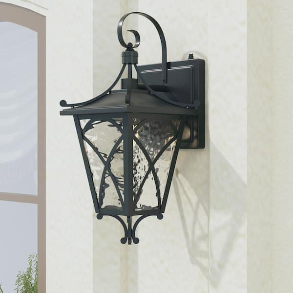 Maxax Hawaii 17.12 In. H 1-Light Black Classic Lantern Dusk To Dawn ...