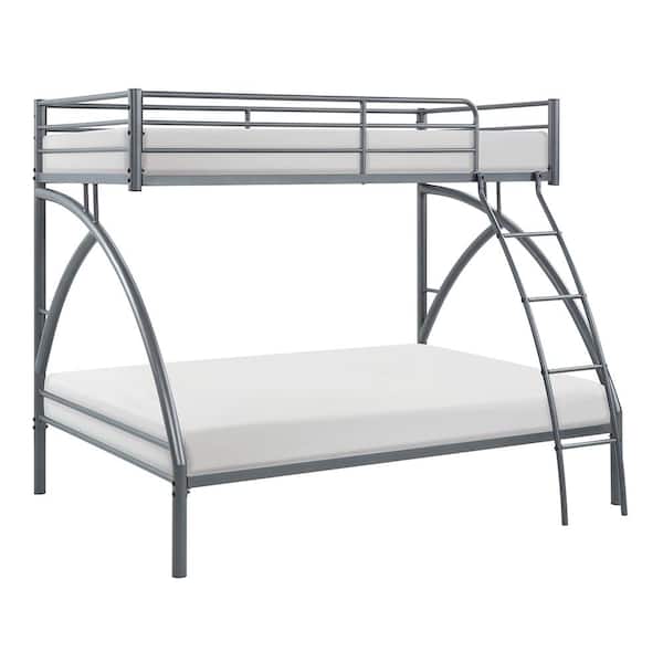 Lazzara Clementine Gray Finish Twin/Full Metal Bunk Bed
