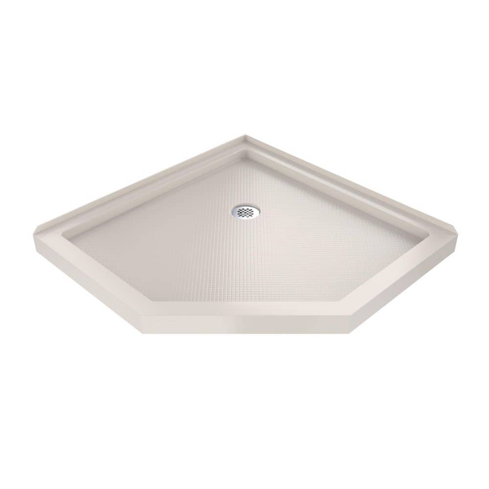 SlimLine 36 in. L x 36 in. W Corner Neo Angle Biscuit Shower Pan Base with 2 in. Round Corner Drain in Chrome price history on PriceWatchPro