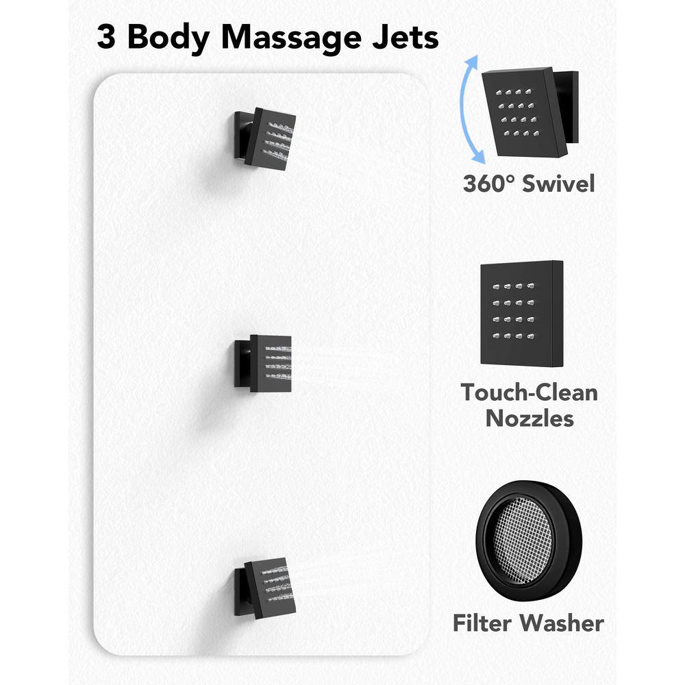 Matte Black Dual Showerheads with Thermostatic Valve